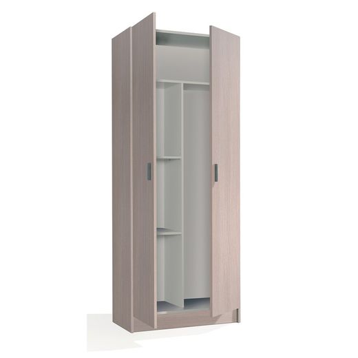 Zweitüriger Kleiderschrank in Eichenfarbe, 73 x 37 x 180 cm