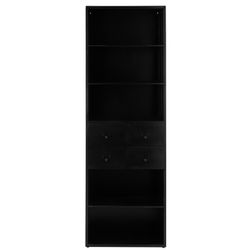 Armario de Metal Negro 5 Estantes y 4 Cajones Metal Negro 60x36,5x180 cm