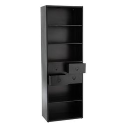 Armario de Metal Negro 5 Estantes y 4 Cajones Metal Negro 60x36,5x180 cm