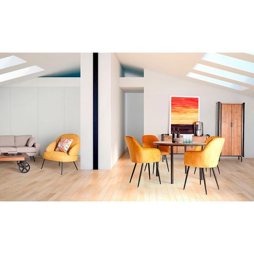 Armoire Briec en Bois de Sapin et Fer Naturel/Gris Foncé, 81 x 40 x 171 cm