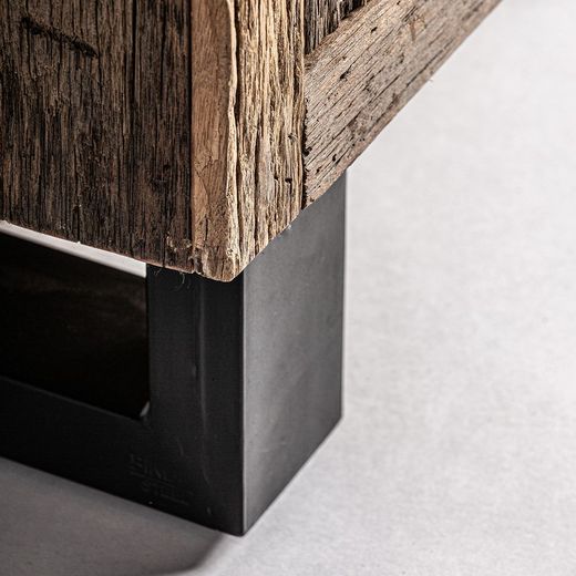 Armoire Carrik en bois de récupération naturel, 70 x 50 x 202 cm