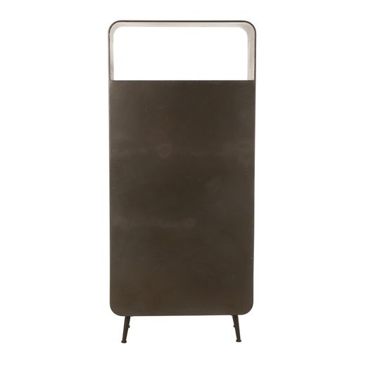 Armoire 3 tiroirs métal noir/naturel et bois, 80x35x180 cm