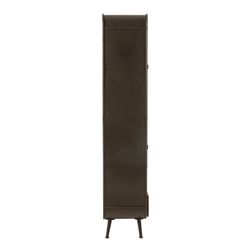 Armoire 3 tiroirs métal noir/naturel et bois, 80x35x180 cm