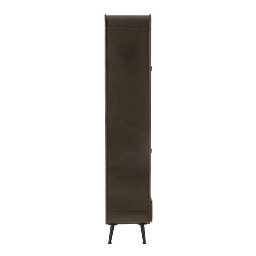 Armoire 3 tiroirs métal noir/naturel et bois, 80x35x180 cm