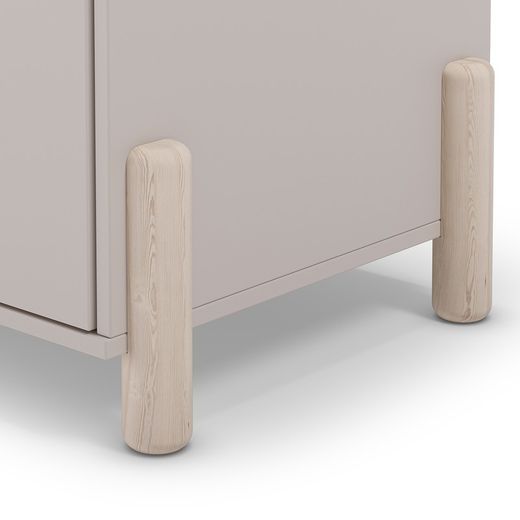 Armoire 2 portes en bois couleur crème, 92,8 x 45 x 180 cm | Énola