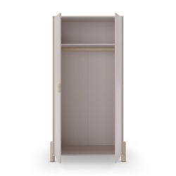 Armoire 2 portes en bois couleur crème, 92,8 x 45 x 180 cm | Énola