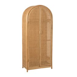 Armadio a 2 ante in rattan naturale Ellen, 75x40x175 cm