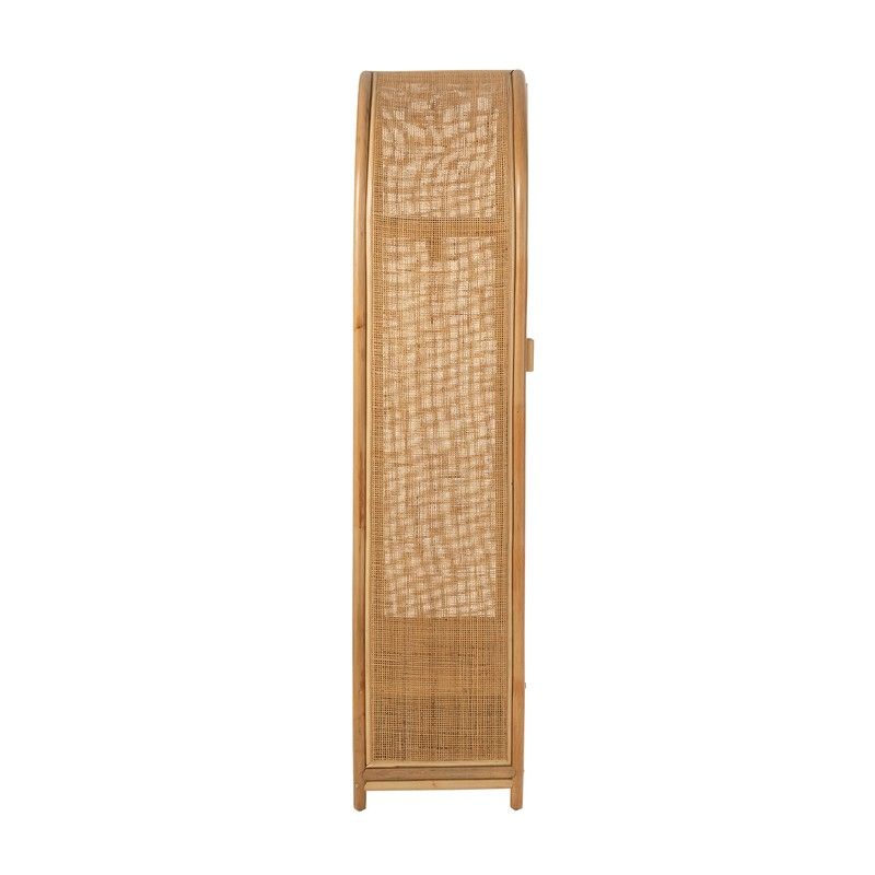 Armoire 2 portes en rotin naturel Ellen, 75x40x175 cm — Qechic