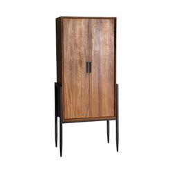 Fir wood wardrobe in brown, 70 x 40 x 160 cm | Laura