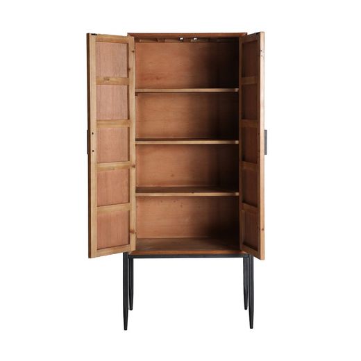 Fir wood wardrobe in brown, 70 x 40 x 160 cm | Laura