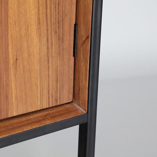 Fir wood wardrobe in brown, 70 x 40 x 160 cm | Laura