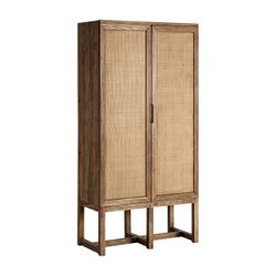 Armario de madera de olmo en marrón, 85 x 41 x 171 cm | Byremo