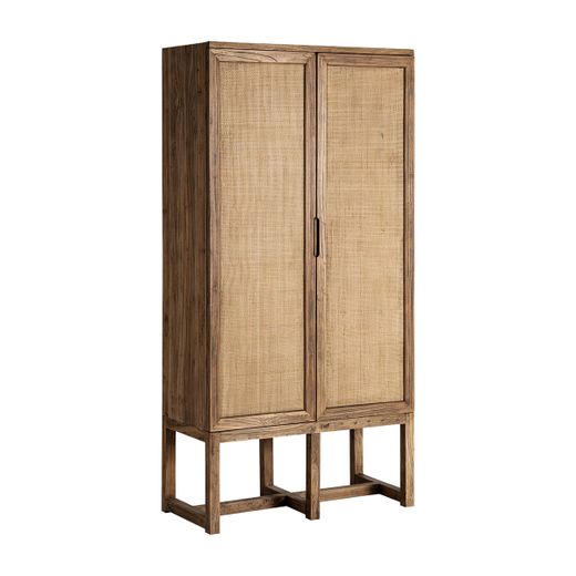 Armario de madera de olmo en marrón, 85 x 41 x 171 cm | Byremo