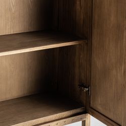 Armario de madera de olmo en marrón, 85 x 41 x 171 cm | Byremo
