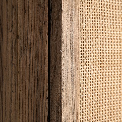 Armario de madera de olmo en marrón, 85 x 41 x 171 cm | Byremo