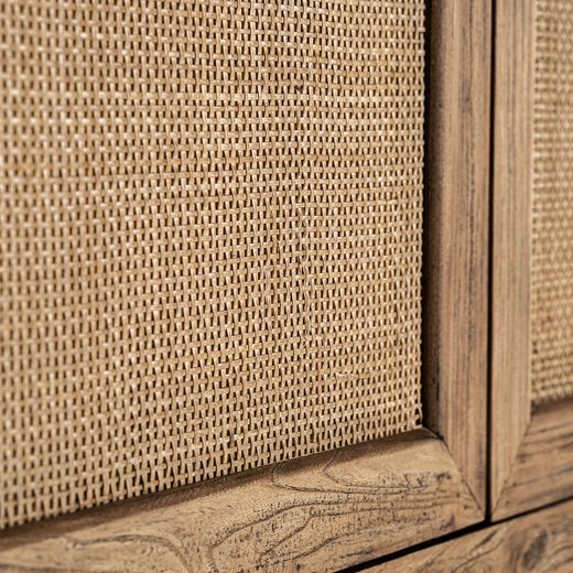Armario de madera de olmo en marrón, 85 x 41 x 171 cm | Byremo