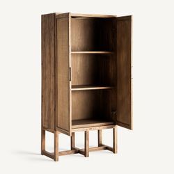 Armario de madera de olmo en marrón, 85 x 41 x 171 cm | Byremo