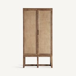 Armario de madera de olmo en marrón, 85 x 41 x 171 cm | Byremo