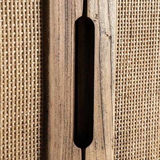 Armario de madera de olmo en marrón, 85 x 41 x 171 cm | Byremo
