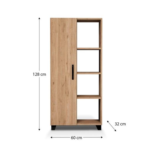 Armario de madera en natural, 60 x 32 x 128 cm | Larisa