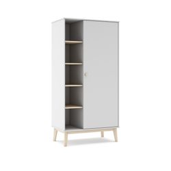 White and natural pine wardrobe, 90 x 52 x 181 cm | Esteban