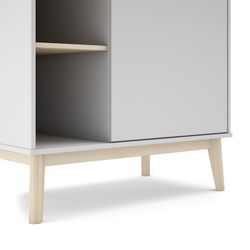 White and natural pine wardrobe, 90 x 52 x 181 cm | Esteban