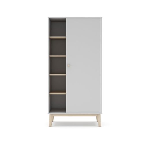 White and natural pine wardrobe, 90 x 52 x 181 cm | Esteban