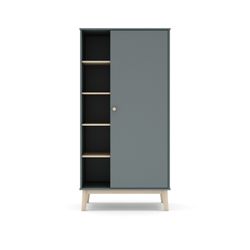 Pine wardrobe in green and natural, 90 x 52 x 181 cm | Esteban