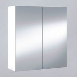 Glanzend witte kleerkast met spiegel, 60 x 21 x 65 cm