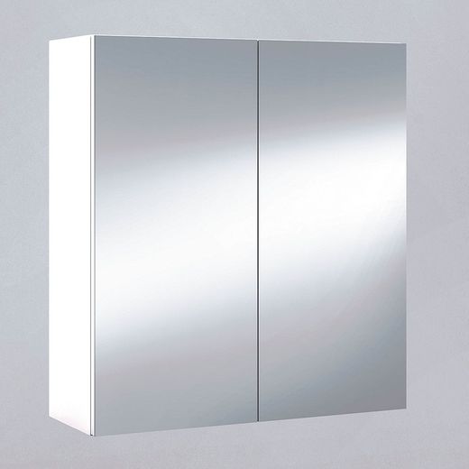 Glanzend witte kleerkast met spiegel, 60 x 21 x 65 cm