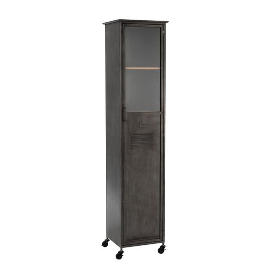 Armoire longue 5 étagères en métal gris