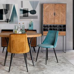 Longford wardrobe in iron, fir wood and dm wood in grey/natural, 80 x 40 x 170 cm