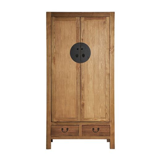 Armario Metz de madera de olmo en natural, 100 x 55 x 200 cm