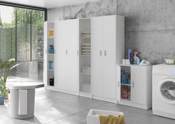White wooden cabinet, 59x37x180 cm | USE