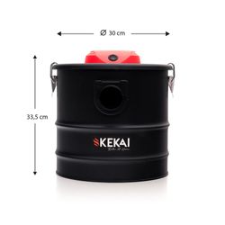 Red steel ash vacuum cleaner, 30 x 30 x 33.5 cm | Trajan