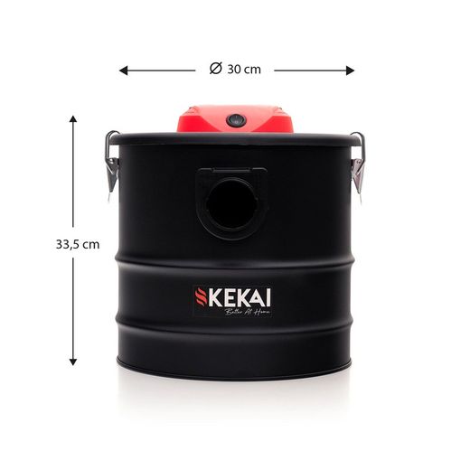 Red steel ash vacuum cleaner, 30 x 30 x 33.5 cm | Trajan
