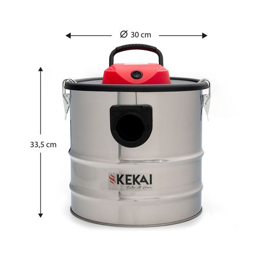 Red steel ash vacuum cleaner, 30 x 30 x 33.5 cm | Trajan