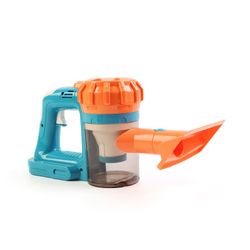 Aspirador de brinquedo em polietileno azul e laranja, 17 x 15 x 77 cm | Aspirador de pó