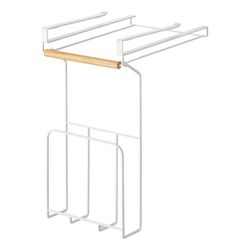 Support pour livre ou tablette en métal et bois blanc et naturel, 20 x 34 x 10,5 cm | Tosca