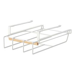 Support pour livre ou tablette en métal et bois blanc et naturel, 20 x 34 x 10,5 cm | Tosca