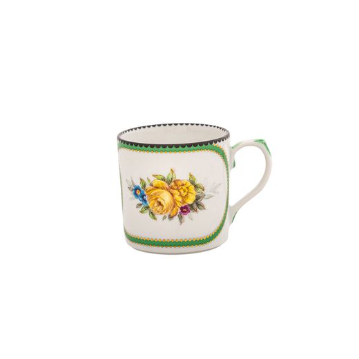 Tasse à café en porcelaine avec soucoupe multicolore, 11,6 x 11,6 x 5,4 cm | Herança