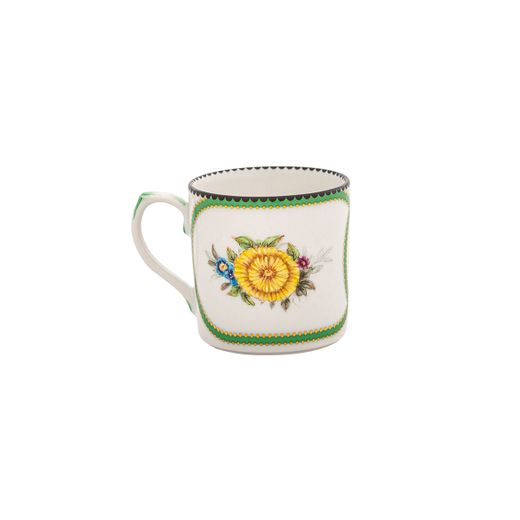 Tasse à café en porcelaine avec soucoupe multicolore, 11,6 x 11,6 x 5,4 cm | Herança
