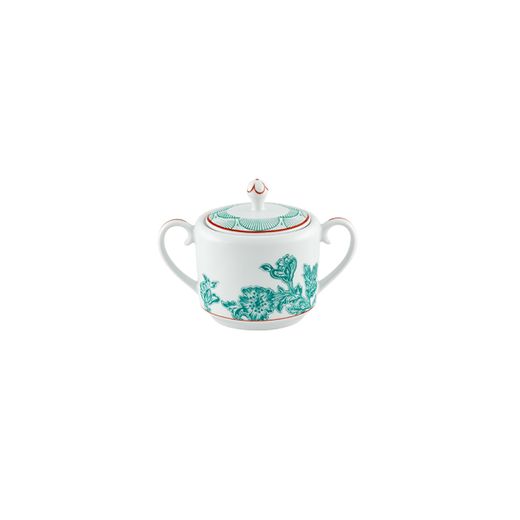 Multicolored porcelain sugar bowl, 14.4 x 14.4 x 8 cm | Lotus