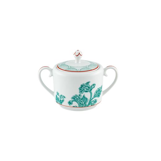 Multicolored porcelain sugar bowl, 14.4 x 14.4 x 8 cm | Lotus