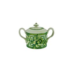 Antiek groen en wit porseleinen suikerpotje, 16,4 x 10 x 11 cm | De betekenis