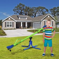 Rocker enfant en métal vert et bleu, 151 x 33 x 56 cm | Haut & amp; bas