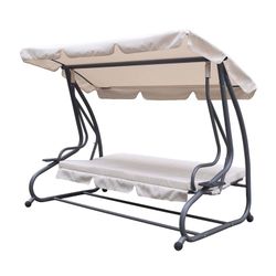 Chillvert Dominique 2-3 Seats Garden Rocker Convertible Bed Anthracite Gray 120x230x164 cm