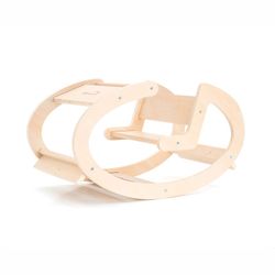 Rocker σε στυλ Montessori από ξύλο φυσικού χρώματος, 80x45x42 cm | κυματιστά