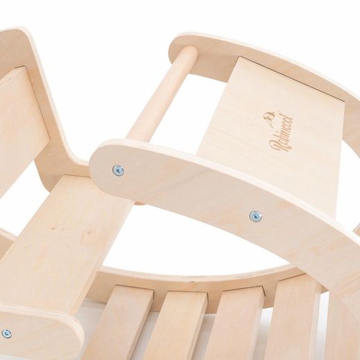 Rocker σε στυλ Montessori από ξύλο φυσικού χρώματος, 80x45x42 cm | κυματιστά