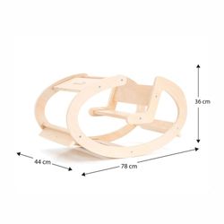 Rocker σε στυλ Montessori από ξύλο φυσικού χρώματος, 80x45x42 cm | κυματιστά